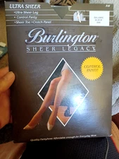 Burlinton Sheer Legacy Black Pantyhose Extra Long - Control -NEW