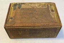 El Marino Cigar Box 1883 Tax Stamp Antique Factory 1104 1st Dist. Pa.