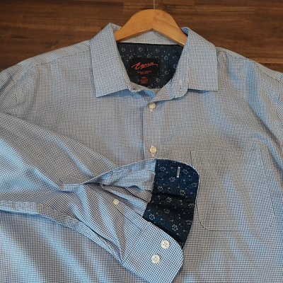 egara skinny fit dress shirt Egara Slim Fit Dress Shirt Mens XXL Blue Non-Iron Stretch Long Sleeve Flip  Cuff