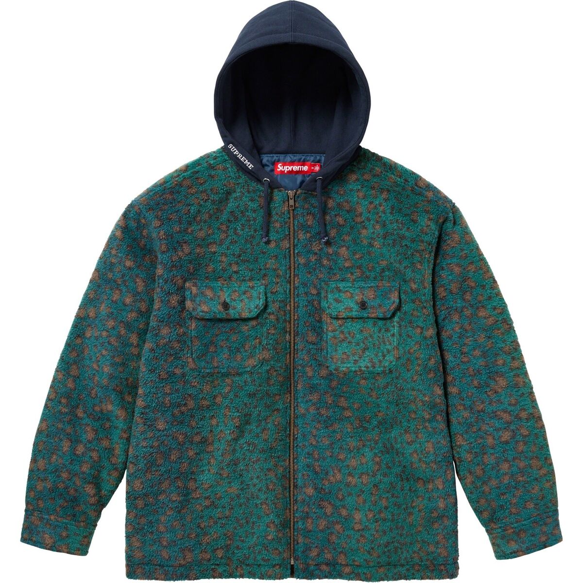 Supreme Fleece Zip Up Hooded Shirt Jacket FW23 3colors Supreme Fleece Zip Up Hooded Shirt Jacket FW23 3colors