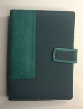 Piquadro Leather Synthetic Agenda Planner Organizer Cover Green Medium