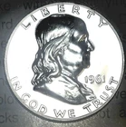 * 1961-P * FRANKLIN PROOF HALF DOLLAR Blazing Mirrors, Seamless Fields
