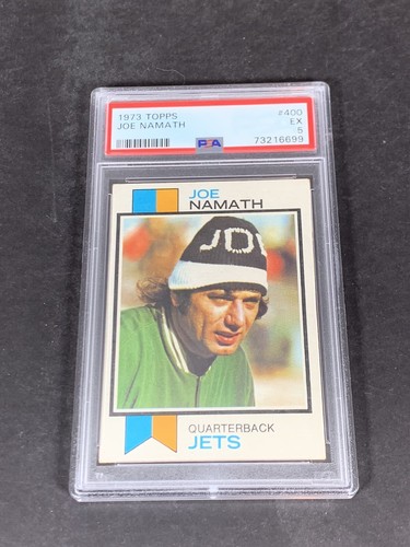 1973 TOPPS # 400 NFL HOF JOE NAMATH PSA 5 EX LOW POP 131 - 第 1/2 張圖片