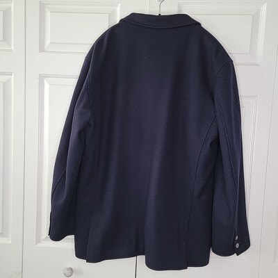 Armani Jeans Navy Wool Coat Large | eBay