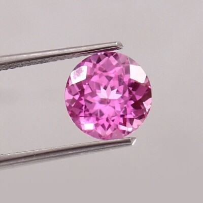 AAA Natural 6.5 CT+ FL Ceylon Pink Sapphire Round Cut Certified Loose Gemstone