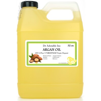 EXTRA VIRGIN ARGAN OIL UNREFINED ORGANIC COLD PRESSED PURE FROM 2OZ UP TO GALLON