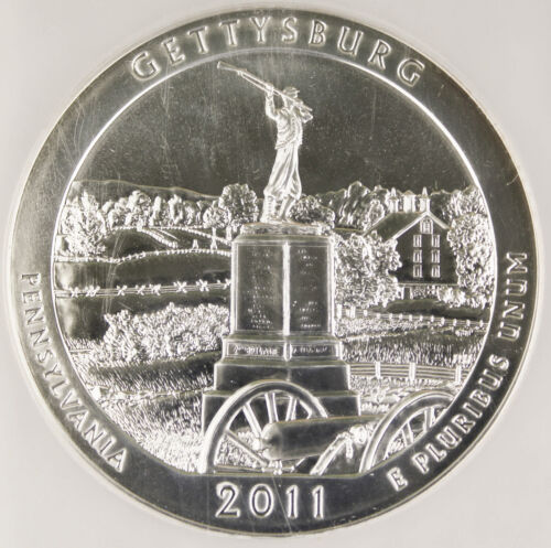 2011 Gettysburg America the Beautiful 5 Oz Silver Coin PCGS MS69 DMPL FS - Picture 3 of 4