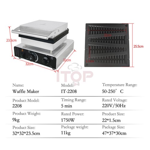 Pine Tree Mould Waffle Maker 4Pcs Non-stick Pancake Baker Machine 110-240V - Bild 6 von 8