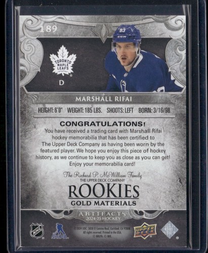 24/25 2024-25 UD ARTIFACTS HOCKEY -GOLD MATERIALS & GOLD AUTO *U PICK FROM LIST* - Picture 77 of 89