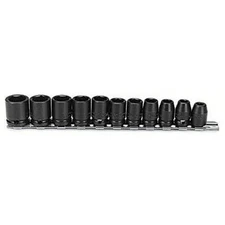 Stanley Proto J72202 11 Piece 6 Point 3/8" Drive Metric Impact Socket Set