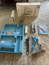Nintendo Wii Console in Box With Manual Tested  Working Nunchuck Cords No Games