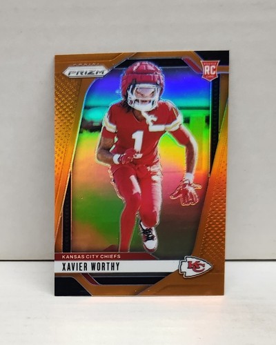 XAVIER WORTHY 2024 Prizm ORANGE PRIZM ~ Chiefs ROOKIE #'d /249 - Picture 1 of 2