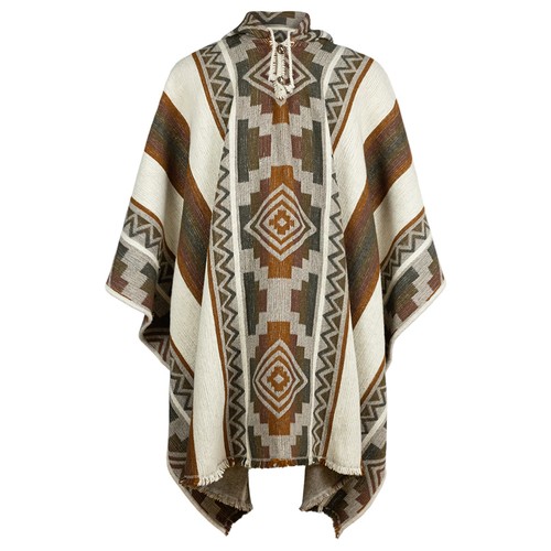 LLAMA WOOL MENS UNISEX SOUTH AMERICAN PONCHO CAPE COAT JACKET CLOAK HANDWOVEN - Picture 2 of 14