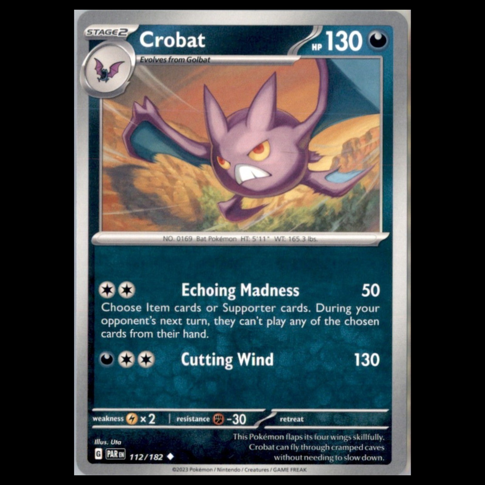 Crobat #112/182 2023 SV04: Paradox Rift Uncommon Pokemon Card