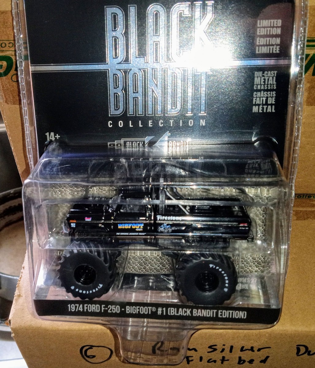 greenlight 1/64 1974 Ford F-250 Monster Truck Bigfoot Black Bandit