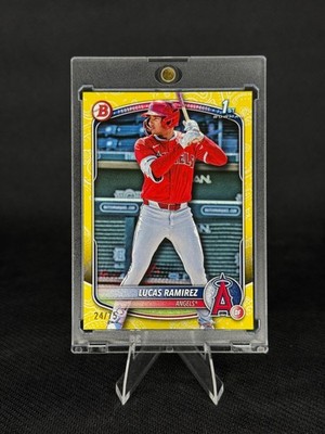 Lucas Ramirez 2025 Bowman 1st SSP Yellow Gold #'d /75 MINT RARE! WOW! 