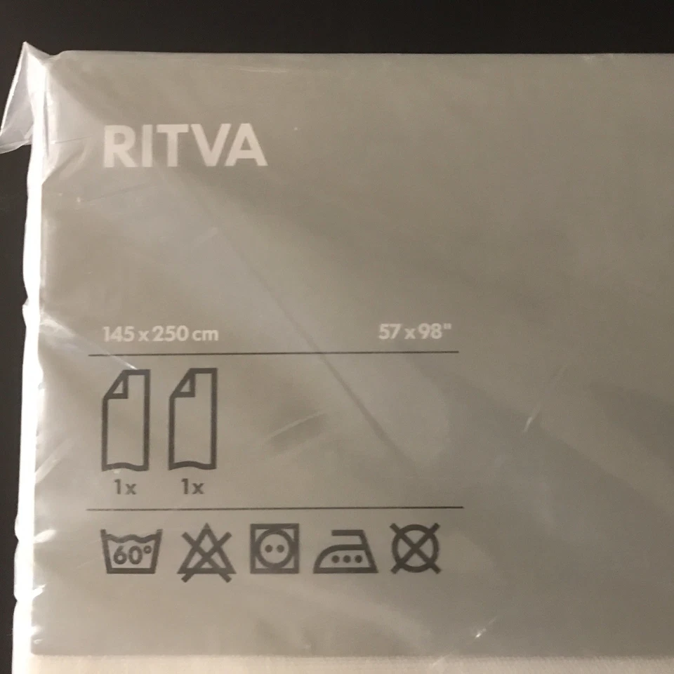 "Cortinas con lazos IKEA Ritva - 98"" x 57"" beige" Foto 4 de 4