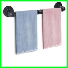 24 Inch Industrial Pipe Towel Bar Heavy Duty Towel Rack, Wall Mounted Towel H...