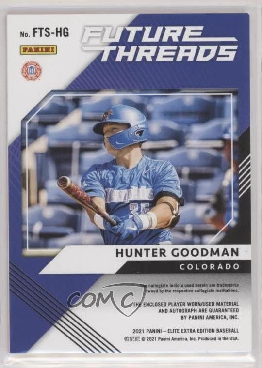 2021 Panini Elite Extra Edition Orange /99 Hunter Goodman #FTS-HG Auto - Image 2 of 2