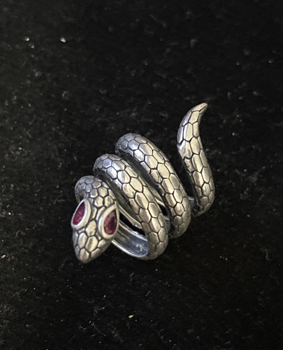 Snake Ring Solid 925 Sterling Silver Wrap Around … - image 3