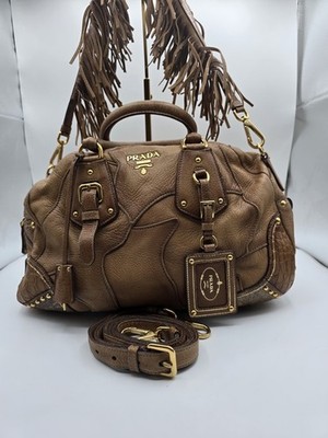 Rare Prada Cervo Patchwork Bauletto Bag Deerskin, Alligator And