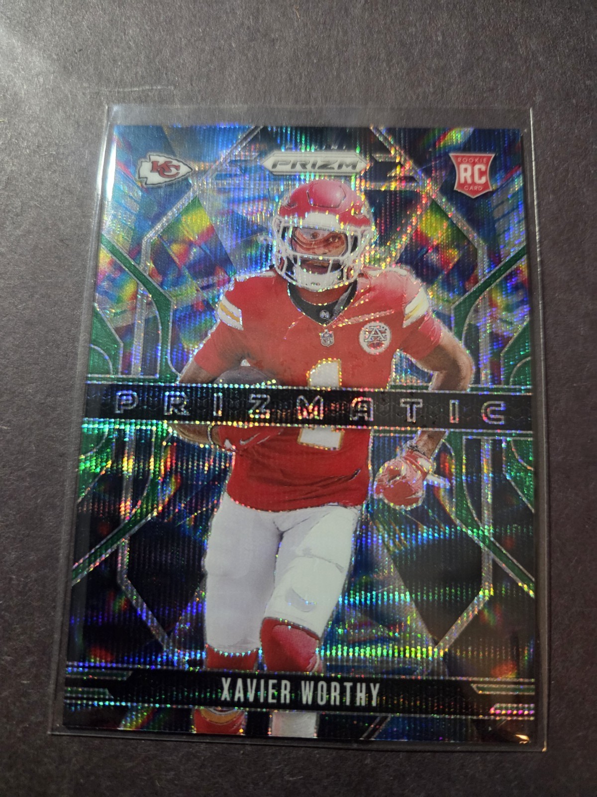 2024 Panini Prizm - Prizmatic Xavier Worthy #14 Green Wave Prizm (RC)