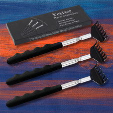 3 Pack Extendable Back Scratcher, Stainless Steel Portable Telescoping Back