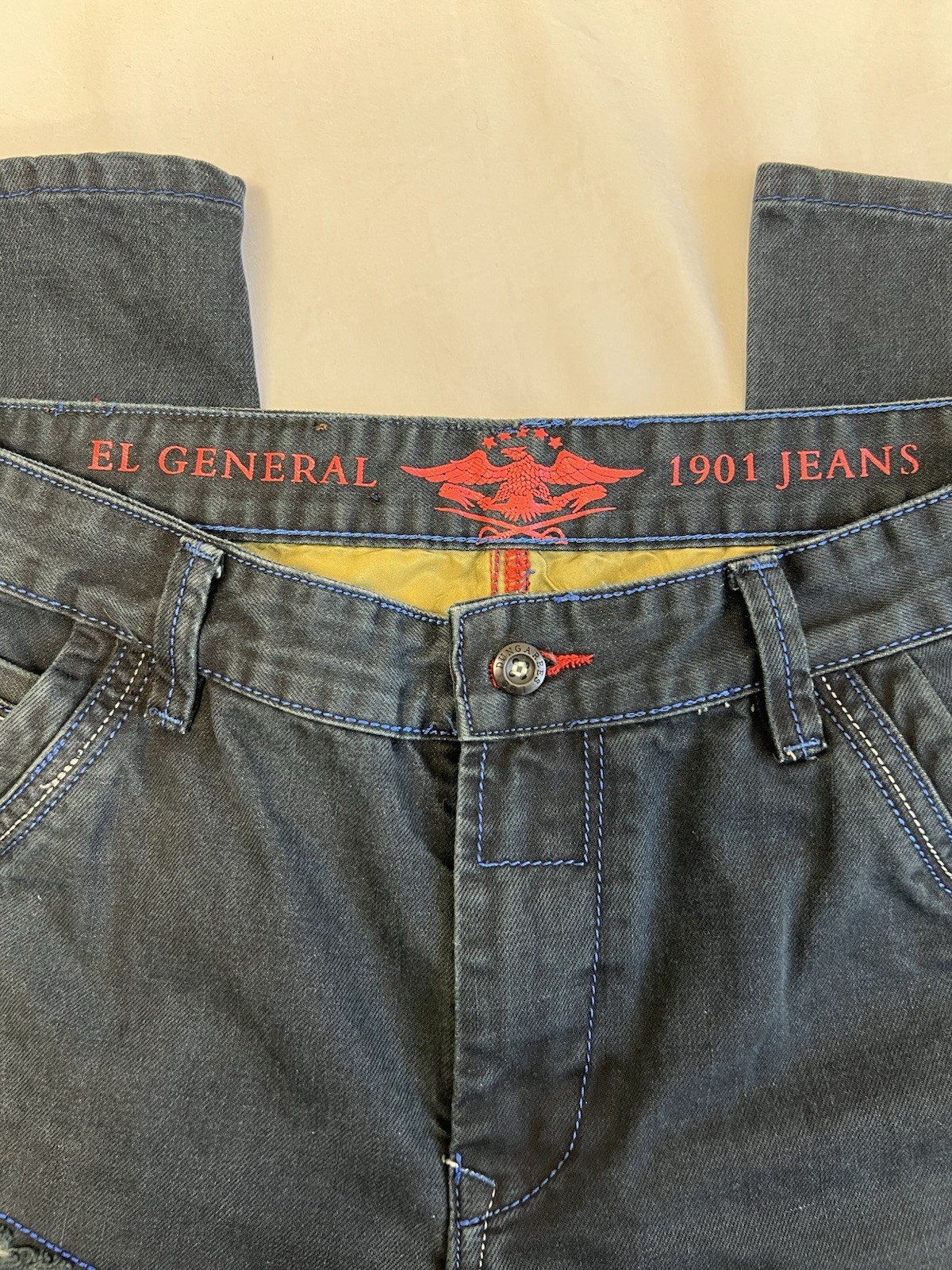 El General 1901 Jeans Distressed Patchwork Holes … - image 6