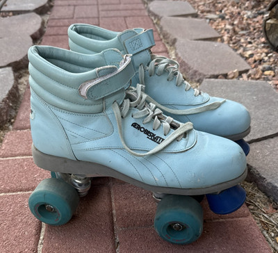 VTG  Riedell Aerobiskate Blue Roller Skates - Sure-Grip Super X 6R -Women 9-9.5