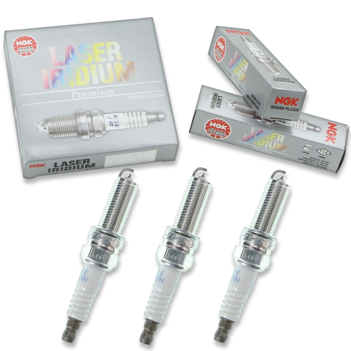 3 pcs NGK Laser Iridium Spark Plugs for 2008-2015 Smart Fortwo 1.0L L3 1.0L ft