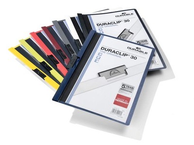 Durable Klemm-Mappe A4 Duraclip 30 Original,  25 Stück, farbig sortiert, Nr.2200