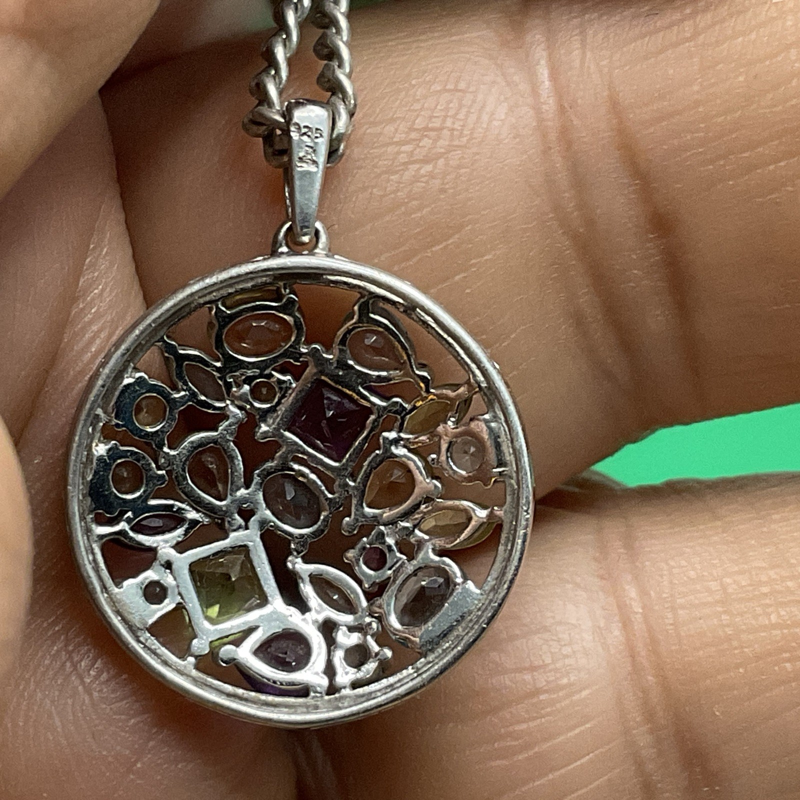 Vintage Sterling Silver 925 Assorted Multi Gemsto… - image 13