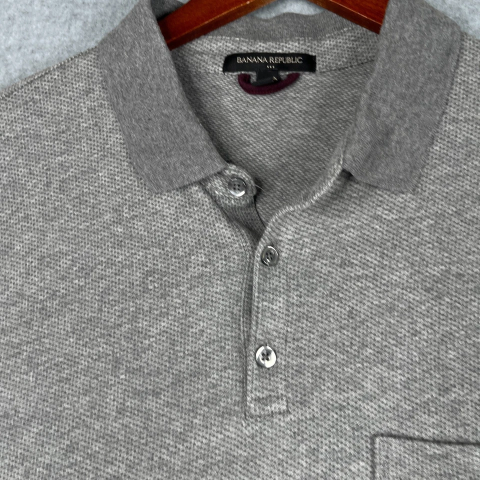 Polo Banana Republic Juvenil XL Gris Texturizado Informal Foto 4 de 4