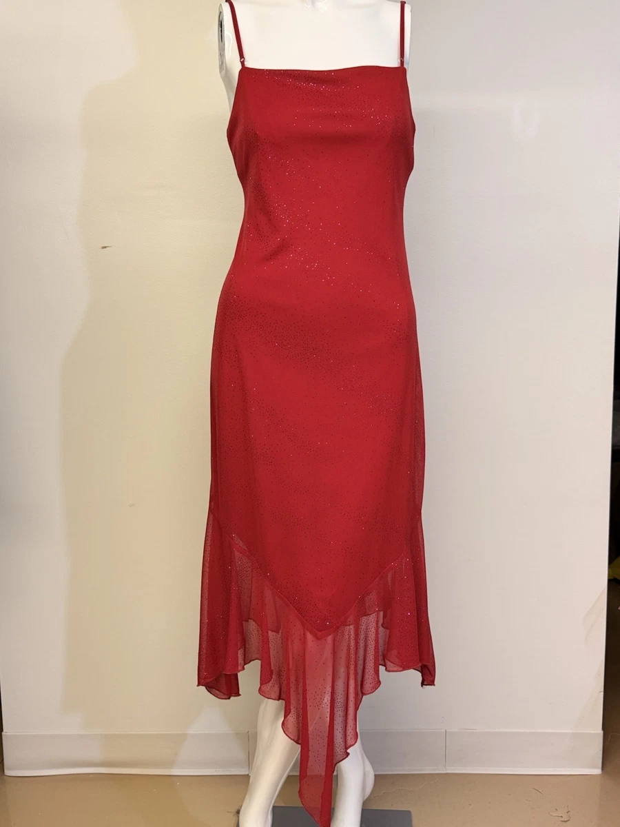 dark red 90s prom dress Square Neckline Black and Red Vintage Prom Dress – daisystyledress main image 1