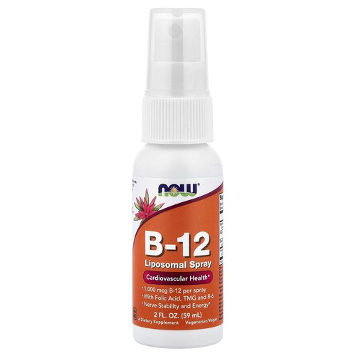 Now Foods B-12 Liposomal Spray 1 000 mcg 2 fl oz 59 ml GMP Quality Assured,