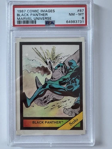 1987 MARVEL UNIVERSE COMIC IMAGES BLACK PANTHER #87 RARE PSA 8 vintage