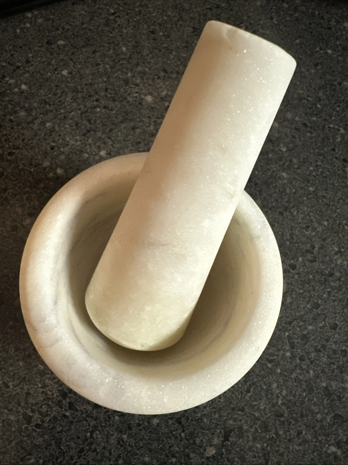 White Marble Mortar & Pestle Set India - Grinder Round Kitchen Pharmacy