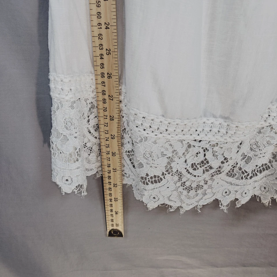 Женщин крестьянин с плеча туника мини-платье с кружевной детализация маленький - Изображение 4 из 4