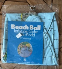 NOS Beach Ball Inflatable Globe Of The World World Alfred E Nobler 22” Diameter