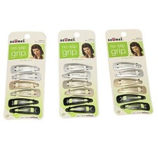 Lot 3 Packs Of Scunci No-Slip Grip Hair Clips Multicolor, 18 Clips Total