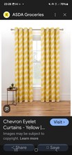 Pair of Yellow Curtains Zig Zag Pattern 229×229(90×90)
