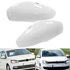 L+R Weiß Spiegelkappe Abdeckungen Für VW Polo 6R/6C 3-tür und 5-tür (2009-2017)