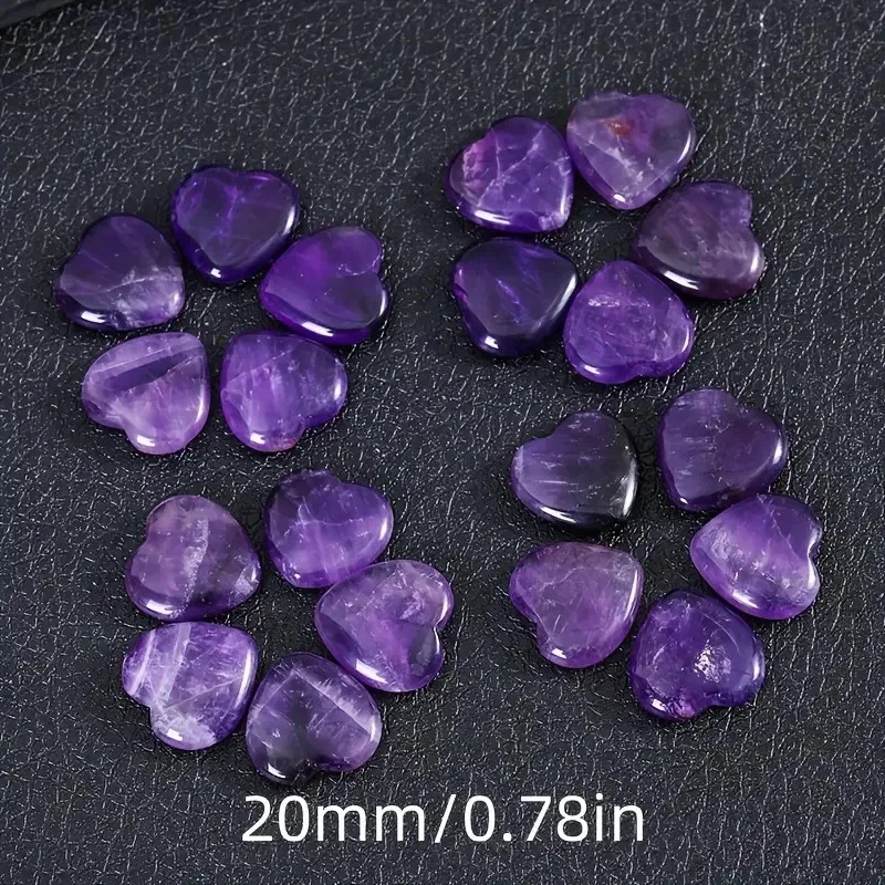 Amethyst Purple Heart Crystal 20mm Love Healing Gemstone - Image 4 of 4