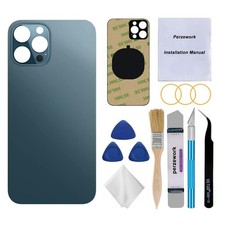 OEM Rear Back Glass Replacement Pacific Blue Compatible with iPhone 12 pro ...