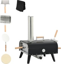 Wood Fired Pizza Oven with 12" Rotating Stone Peel and Waterproof Cover