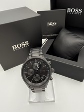 Hugo Boss HB1513676 Grand Prix Black Stainless Chronograph Men Fashion Watch New