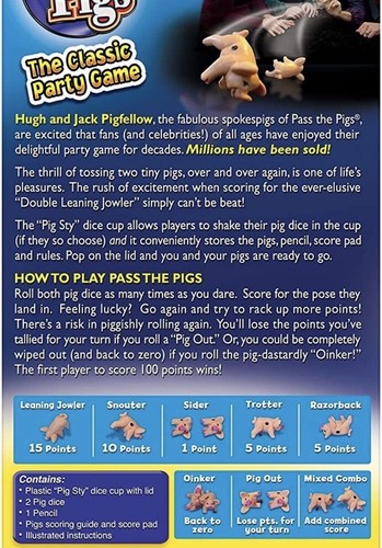 Pass The Pigs - Gioco Classico Dadi Party - Gioco Famiglia Notte Bambini 8+ e Adulti - Foto 3 di 4