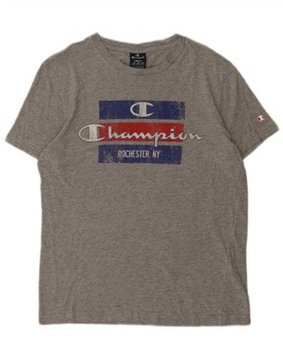 Champion Herren NY Rochester Grafik T-Shirt Oberteil Small grau Baumwolle DR08