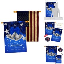 Ornament Collection Christmas Bells House Flag Pack Double-Sided Made in USA