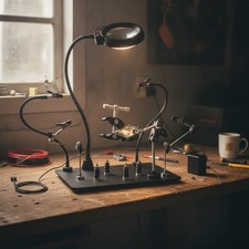Helping Hands Soldering Station with Upgraded 5X Magnifying Lamp, 360 Solder...